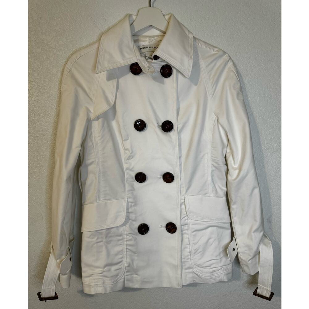 Banana Republic Women’s Pea Coat‎ Jacket Size Small White